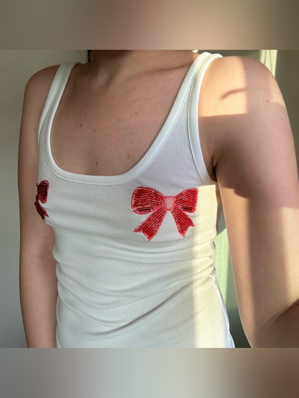 Hand Sewn Beaded Embroidered Bow Top 🎀